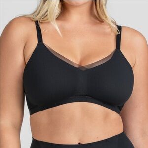 Honeylove Women’s CrossOver Bra Vamp Black Size Medium T Shirt Wireless Soft M